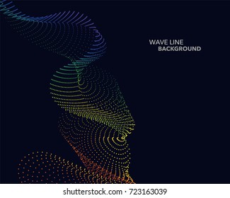 Elegant abstract vector spectrum rainbow gradient wave dot line futuristic style background
