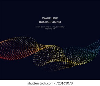 Elegant abstract vector spectrum rainbow gradient wave dot line futuristic style background