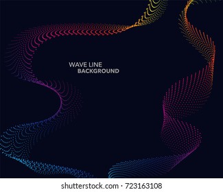 Elegant abstract vector spectrum rainbow gradient wave dot line futuristic style background