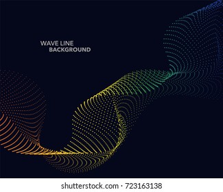 Elegant abstract vector spectrum rainbow gradient wave dot line futuristic style background