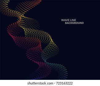 Elegant abstract vector spectrum rainbow gradient wave dot line futuristic style background