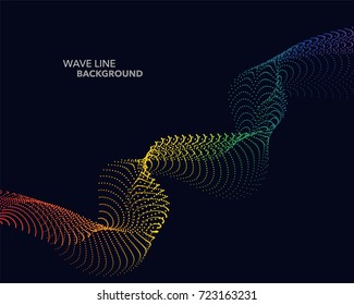 Elegant abstract vector spectrum rainbow gradient wave dot line futuristic style background