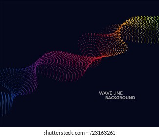 Elegant abstract vector spectrum rainbow gradient wave dot line futuristic style background