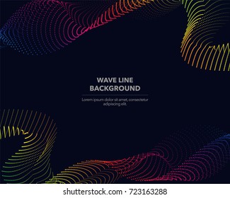 Elegant abstract vector spectrum rainbow gradient wave dot line futuristic style background