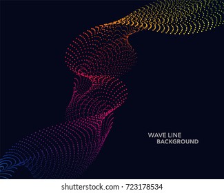 Elegant abstract vector spectrum rainbow gradient wave dot line futuristic style background