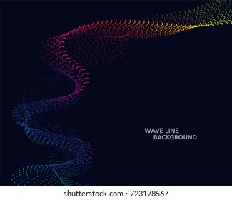 Elegant abstract vector spectrum rainbow gradient wave dot line futuristic style background