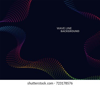 Elegant abstract vector spectrum rainbow gradient wave dot line futuristic style background