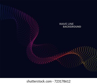 Elegant abstract vector spectrum rainbow gradient wave dot line futuristic style background