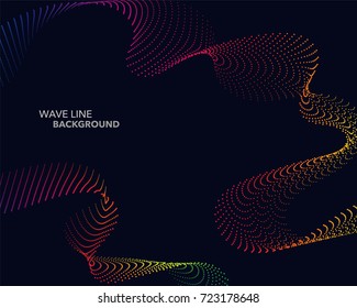 Elegant abstract vector spectrum rainbow gradient wave dot line futuristic style background