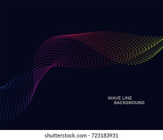 Elegant abstract vector spectrum rainbow gradient wave dot line futuristic style background