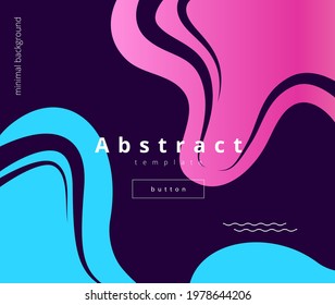 Elegant abstract vector template with dark background and Smooth pink and blue fingers 