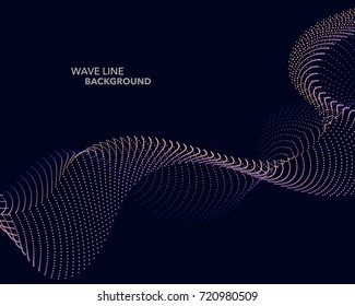 Elegant abstract vector web gradient wave dot line futuristic style background template