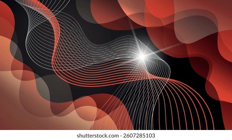 Elegant abstract wallpaper in black red tones. A beautiful illustration for interior decoration, corporate designs, blogs, postcards, posters and your other projects. Vector. 
