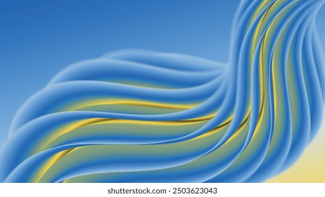 Elegant abstract wallpaper in blue, yellow and white tones. Excellent background for decorating pages in social networks, posters, presentations, outdoor advertising and other projects. Vector.