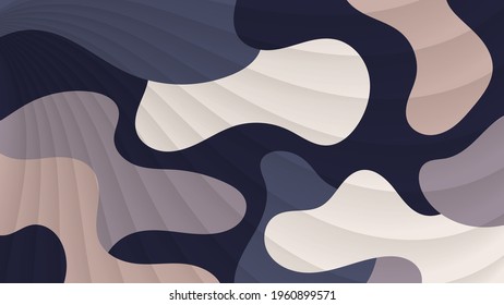 elegant abstract wallpaper. smooth semi-transparent stripes on a background of overlapping abstract shapes with wavy edges. vector