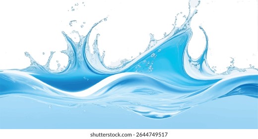 "Elegant abstract water wave texture with aqua, teal, and blue shades. Great for digital graphics, web banners, and clean, modern backgrounds."
