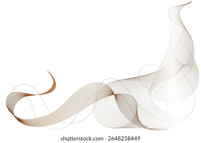 Fondo abstracto elegante de la onda con las líneas lisas del degradado del marrón y del beige. Curvas fluidas minimalistas y modernas, perfectas para negocios, presentaciones o conceptos de diseño de lujo