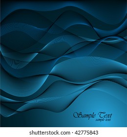 Elegant Abstract Wave Design Template - Vector Card