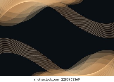 elegant abstract wave line background in gold and black, perfect for formal and important events