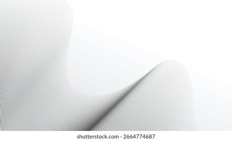 Elegant Abstract Wave and Linear Art Vector Poster Background – Minimalist Design Template for Covers, Banners, Flyers, Ads, and Social Media Branding