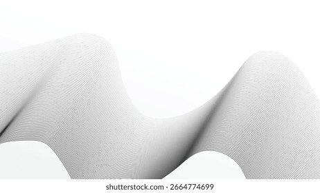 Fondo de póster de Vector de arte lineal y de onda Abstractas elegante: Plantilla de diseño minimalista para portadas, Anuncios, volantes, anuncios y marca de redes sociales