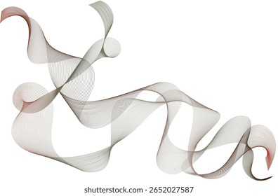 Elegante abstrato linhas de onda em tons de terra de marrom, verde-oliva e maroon no fundo branco. Excelente para design digital minimalista, orgânico e com tema natural ou arte moderna