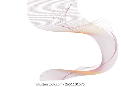 Elegant abstract wave in soft pink and orange tones. Flowing curved lines on a white background, perfect for beauty, wellness, tech, or minimalist design themes