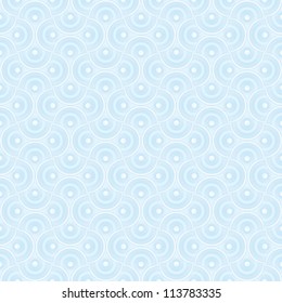 Elegant abstract waves and dots texture design.  Seamless vector white and blue background pattern wrap