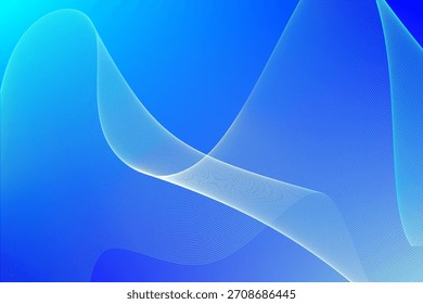 Ondas abstratas elegantes sobre um vibrante gradiente azul. Plano de fundo suave, ideal para tecnologia, negócios ou web design