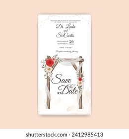 Elegant Abstract Wedding Invitation Card. Illustrator and designer. Wedding Invites, save the date, Birthday Invites, Video Invites, E-Cards.