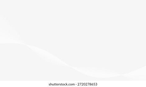 Elegant abstract white background featuring soft light gray wavy lines and smooth gradients, perfect for minimalist branding, technology, or clean corporate presentations