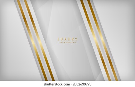 Elegant abstract white background. Luxury concept with golden lines.