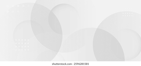 Elegant abstract white background with soft circular lines and subtle geometric shapes, perfect for modern design projects