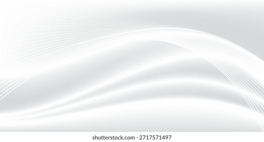 Fundo branco abstrato elegante com sutis linhas curvas cinza para modelos modernos.