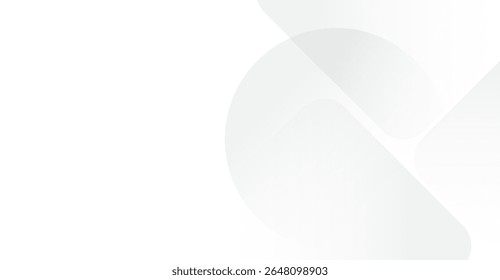 Elegant Abstract White Geometric Shapes Background, Soft Gradient Curves and Overlapping Elements for Modern Design and Business Presentations, Clean Style
