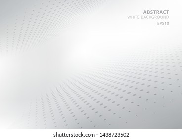Elegant abstract white and gray gradient perspective background with curved and halftone style. Modern design for report and project presentation template. Vector illustration
