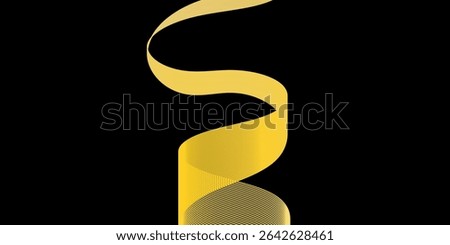 Elegant Abstract Yellow Wave Ribbon on Dark Background