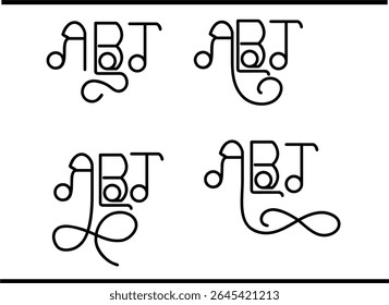 Elegant ABT Alphabet Monogram - Custom Lettermark Design, Modern A, B, T Interlocked Monogram