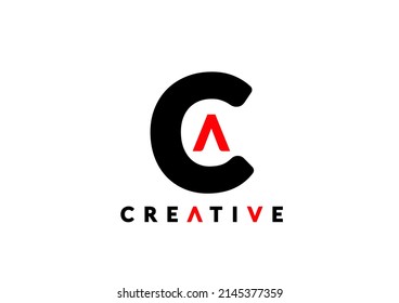 
Elegant AC logo template design in black and red color, .eps 10 vector file, text and color easy to edit