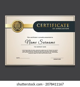 Elegant achievment certificate template. Use for print, certificate, diploma, graduation