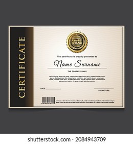 Elegant achievment certificate template. Use for print, certificate, diploma, graduation