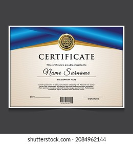 Elegant achievment certificate template. Use for print, certificate, diploma, graduation