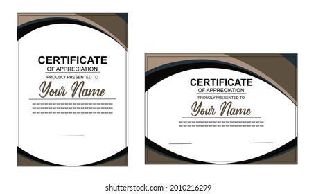 elegant acknowledgment certificate template design with a mix of brown and black colors