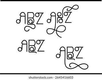 Elegant ADZ Alphabet Monogram - Custom Lettermark Design, Modern A, D, Z Interlocked Monogram