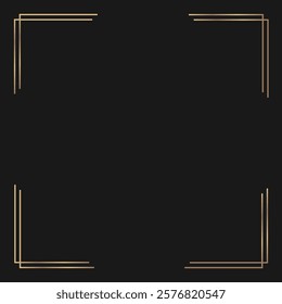 Elegant aesthetic golden corners on a clean background, perfect for framing, luxury designs, or modern decorative themes.