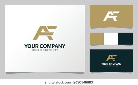 Elegant "AF" Monogram Logo in Gold and Dark Theme Style
