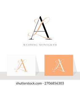 Elegante LA casamento monograma design logotipo