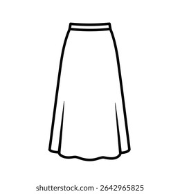 Elegant a-line midi skirt fashion design template.