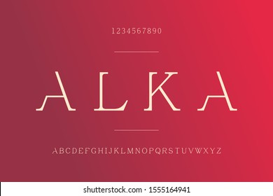 Elegant Alka Feminine Minimalist Serif Font Vector Design. Eps10