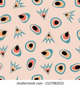 Elegant all over repeat texture background for screen printing, fashion, interior, wrapping, packaging, printing and textile. Creative trendy vector seamless pattern design of abstract doodle shapes 
